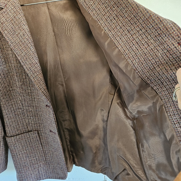 Vintage Forstmann Welsh Tweed 100% Virgin wool button down blazer Size L - Picture 11 of 16